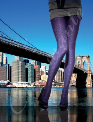 Charmante Manhattan теплые фиолетовые колготки с рисунком 80 den