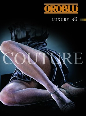Oroblu Luxury 40 den черные плотные колготки с люрексом